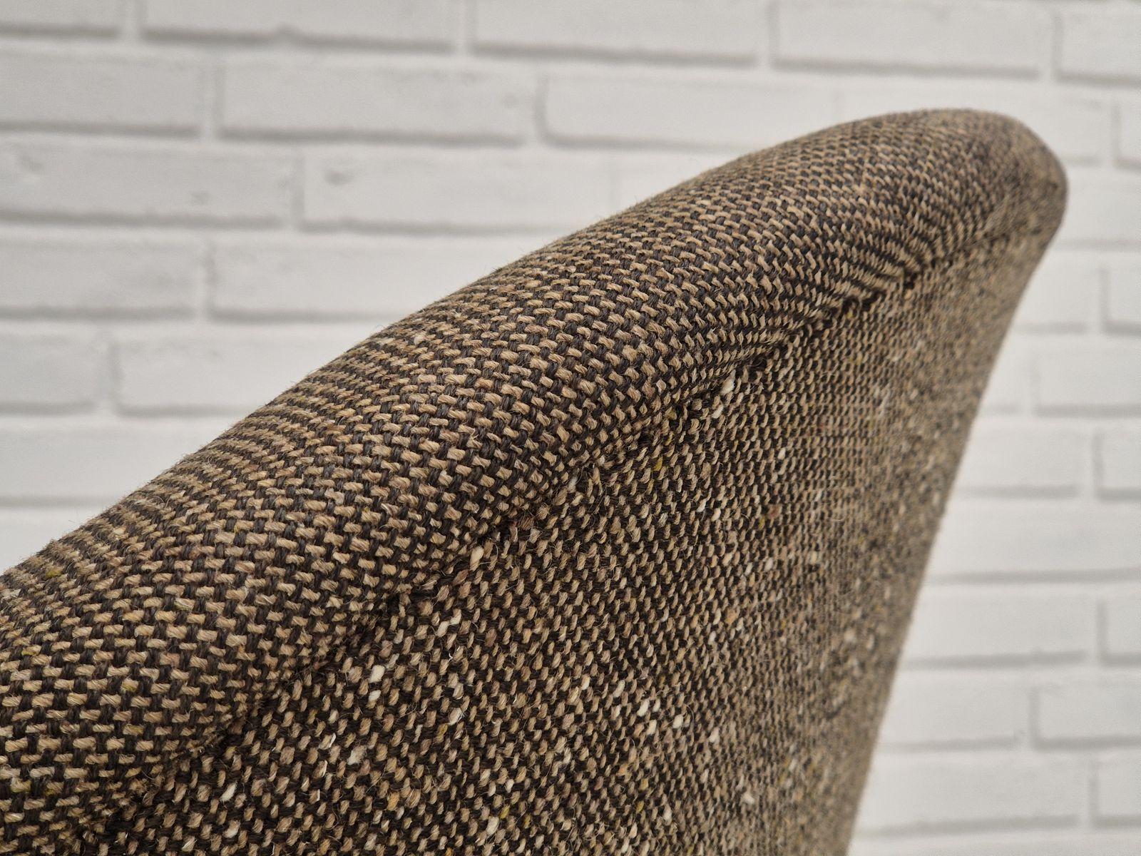 Furniture 1960s, Danish Armchair, Furniture Wool/Cotton Fabric, Teak Wood. photo