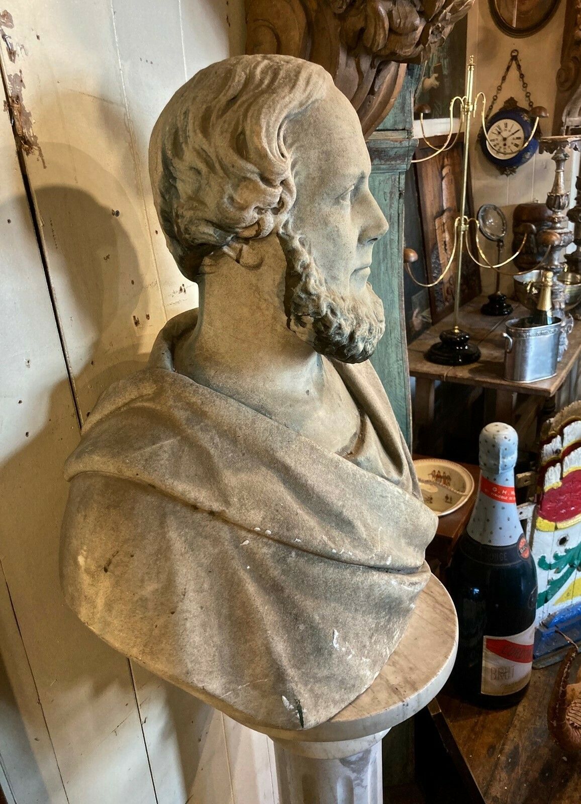 Important Signed 19c.Marble Bust Of Sir George Gilbert Scott By Giovanni Fontana photo vinterior