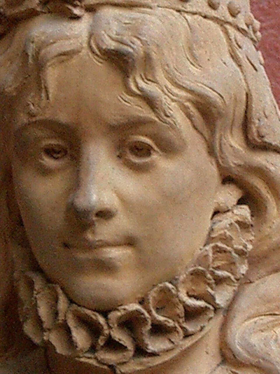 Late 19th C. Signed Terracotta Bust Of Woman In Elizabethan Costume photo buy