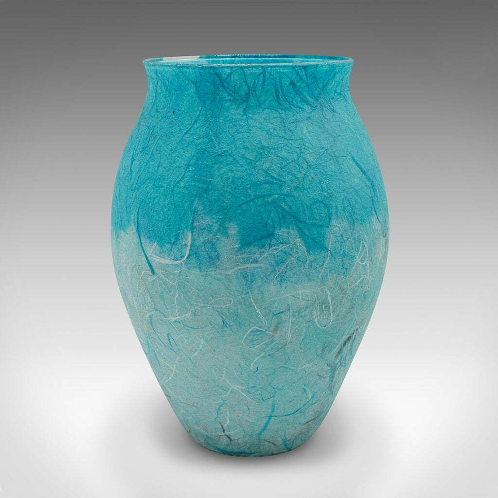 Contemporary Flower Bouquet Vase, English, Art Glass, Straw Silk, Baluster Urn photo for sale