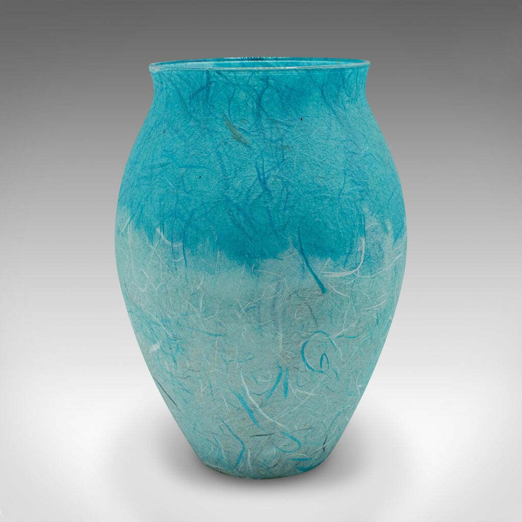 Contemporary Flower Bouquet Vase, English, Art Glass, Straw Silk, Baluster Urn photo Home Decor