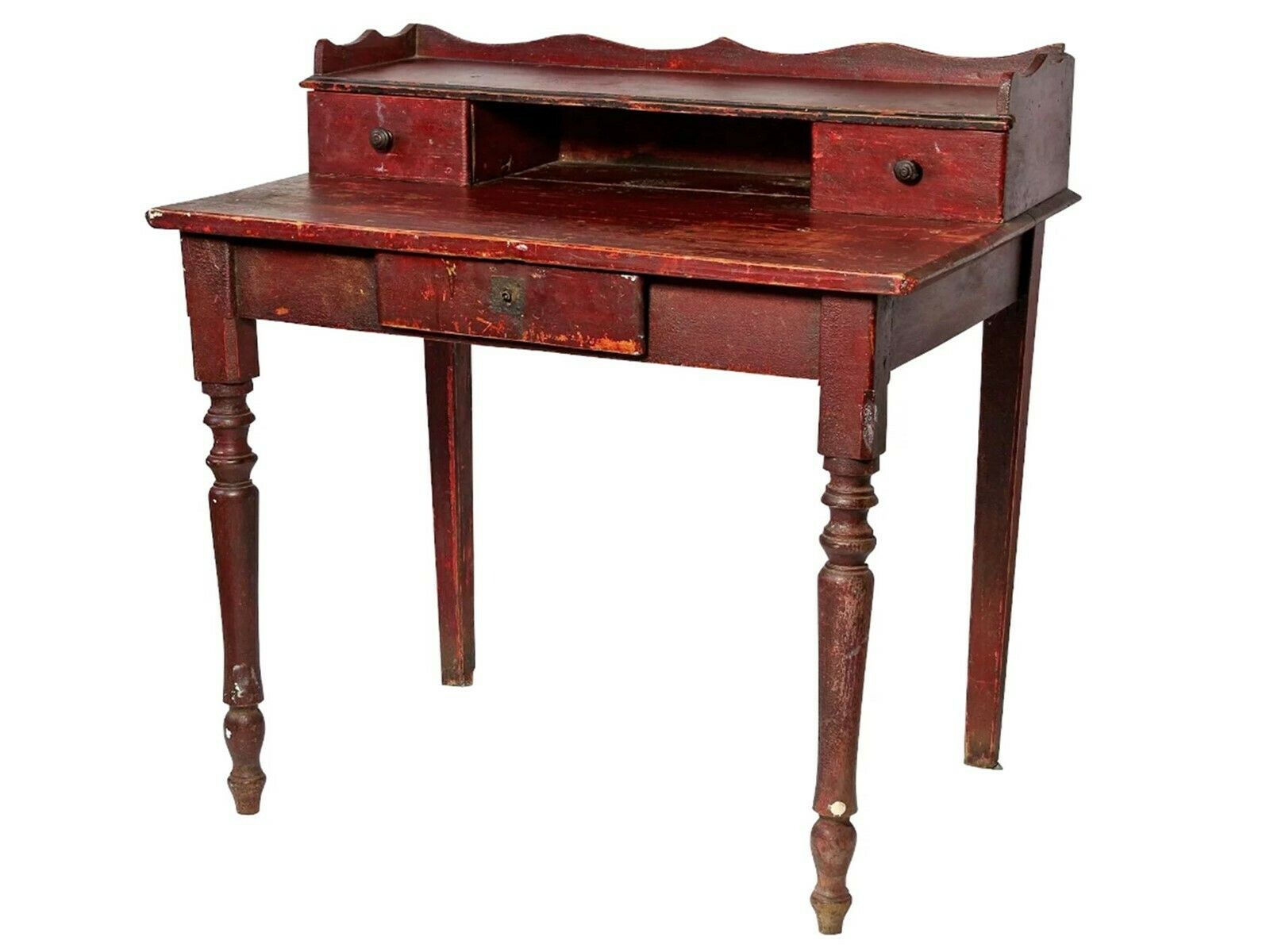 Small 'Bonheur Du Jour' Desk In 'Bullsblood' Paint