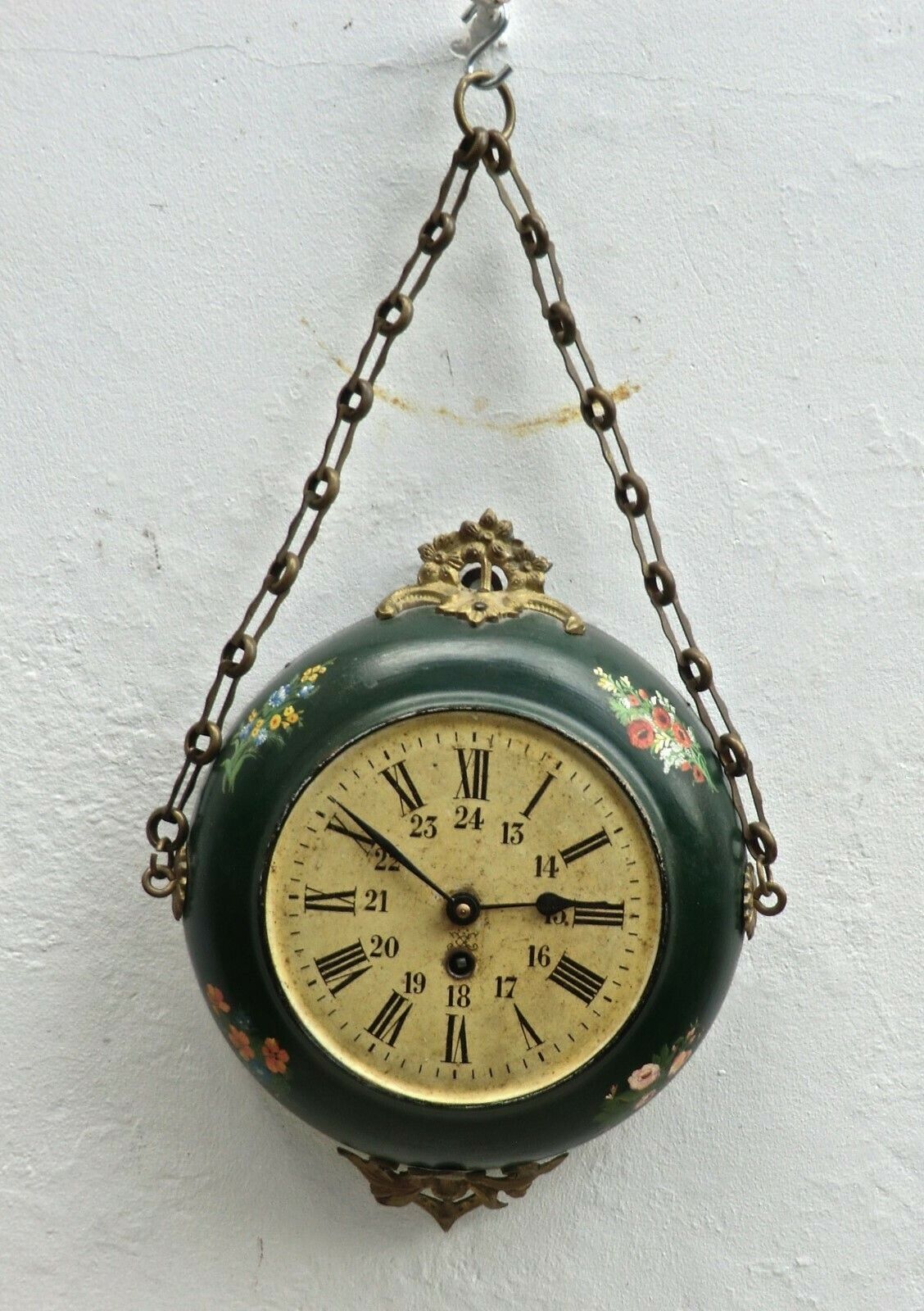 19thc. 'Boulangere' Chain Hanging Wall Clock From France