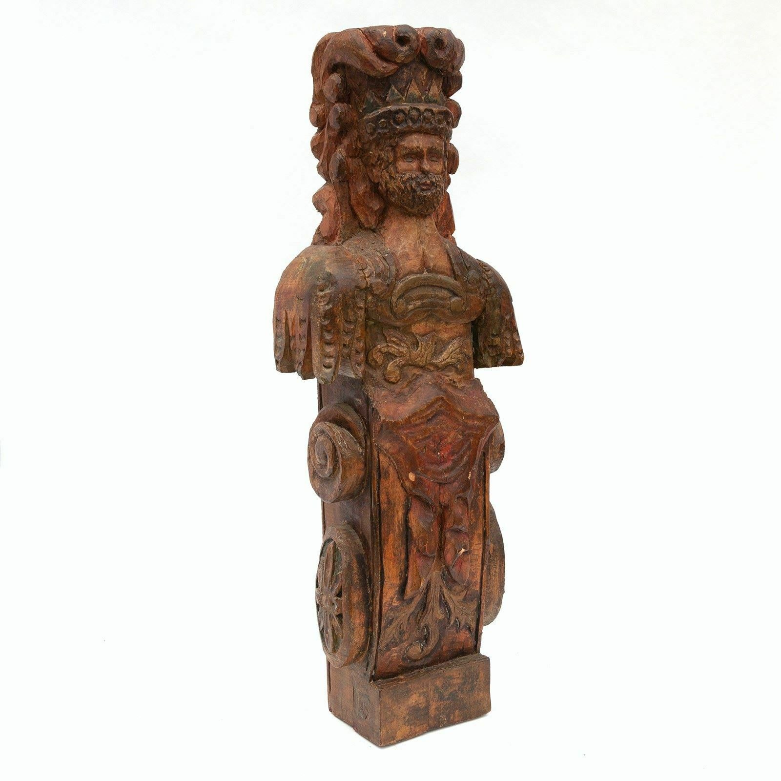 Carved Wooden Figure Of King David From French Pyrenean Region photo furniture