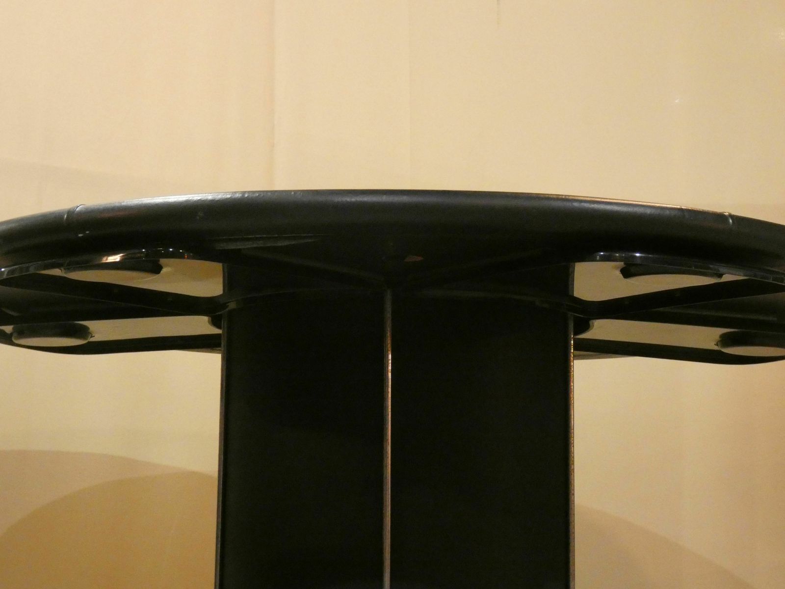 Furniture 1970s Italian Game Table In Leather And Steel photo
