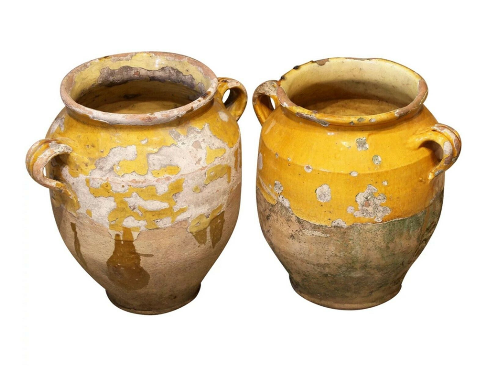 Pair Of Very Large Earthenware 'Confit' Pots From Provence
