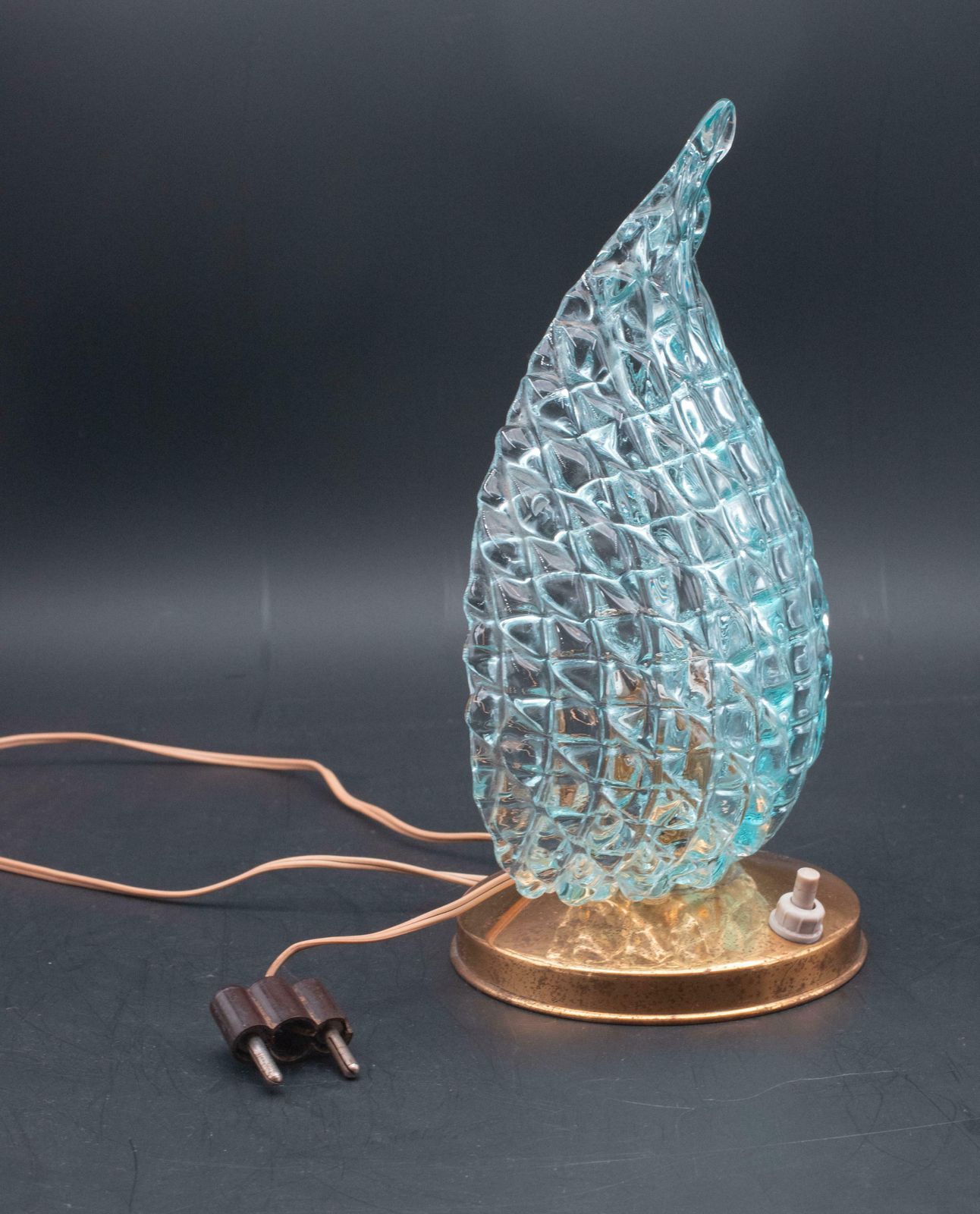 Rare Table Lamp In Blu Murano Glass Vase For Barovier & Toso, 1960 photo buy