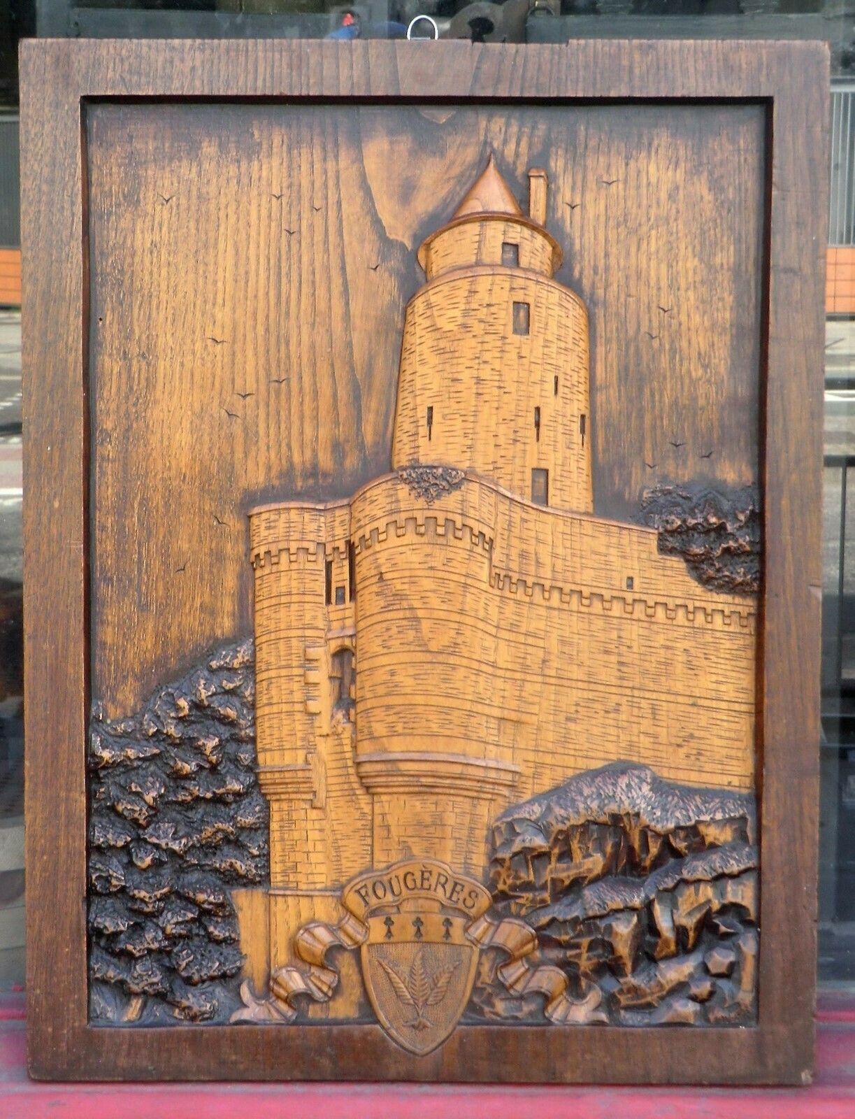 Relief Carved Advertising Panel Of French Chateau