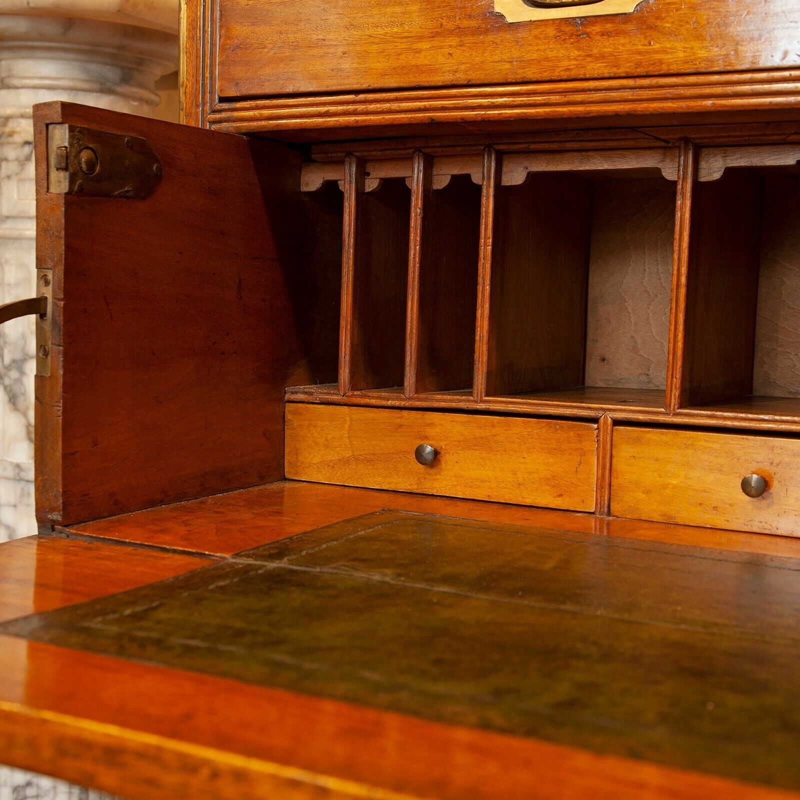 19thc. Naval Or Military Camphorwood Campaign Chest / Bureau photo vinterior