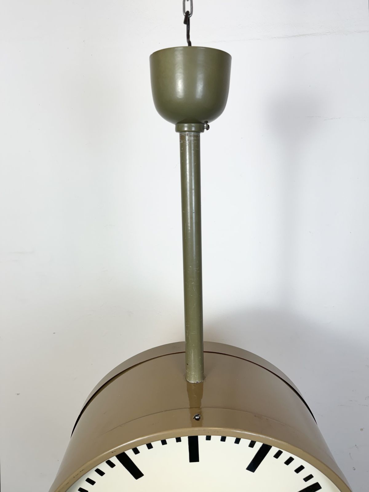 Large Industrial Double Sided Railway Or Factory Clock From Pragotron, 1960s photo for sale