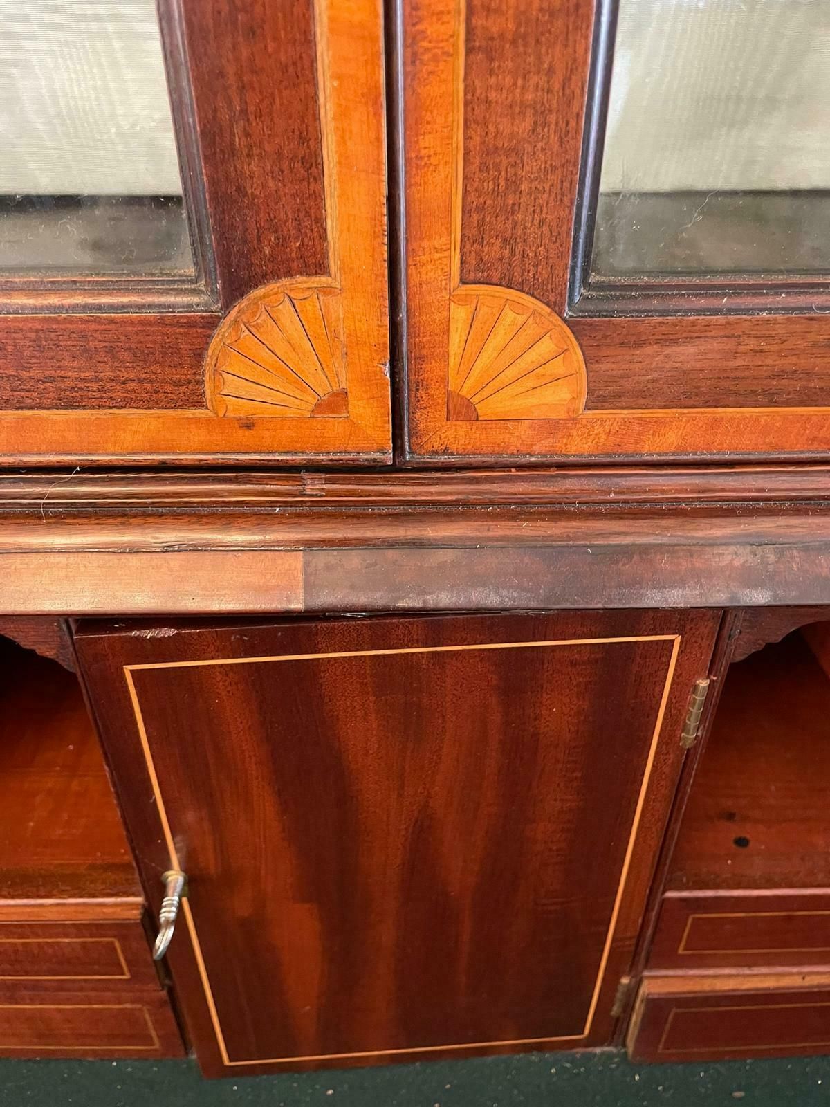 Outstanding Quality Antique 19th Century Mahogany Inlaid Bookcase photo 4225.0