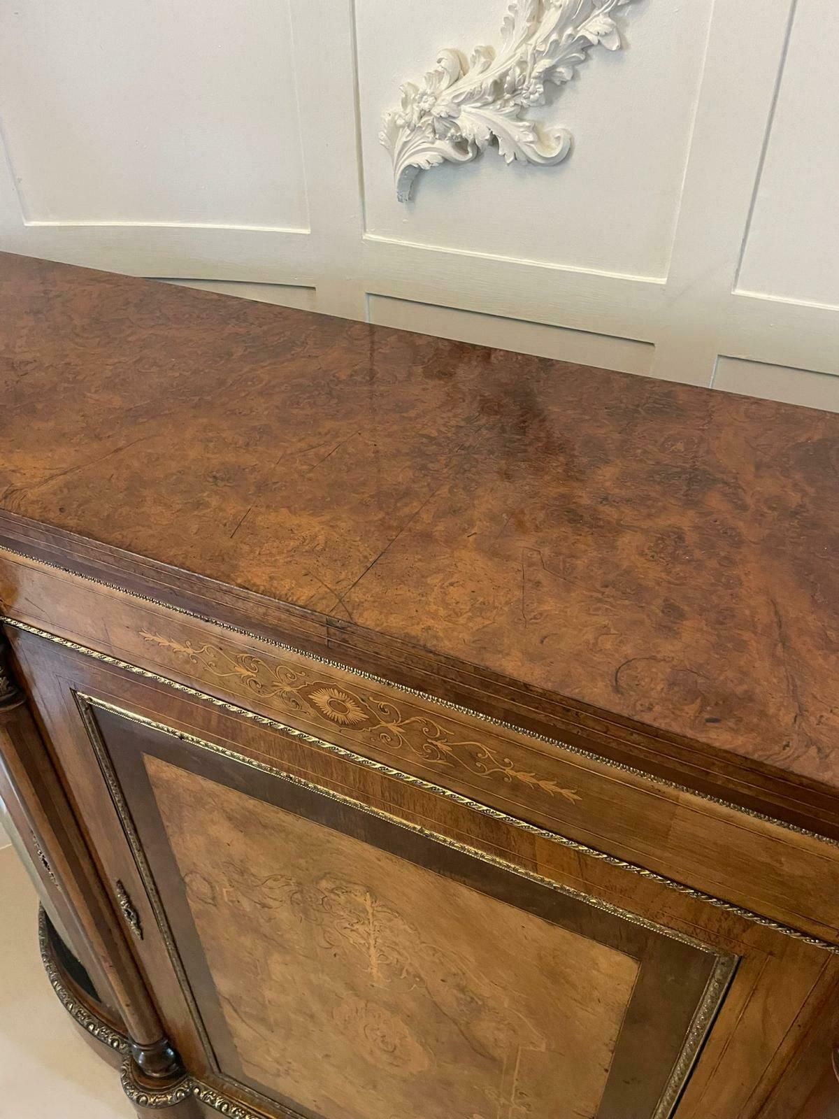 Superb Quality Antique 19th Century Burr Walnut Inlaid Credenza photo furniture
