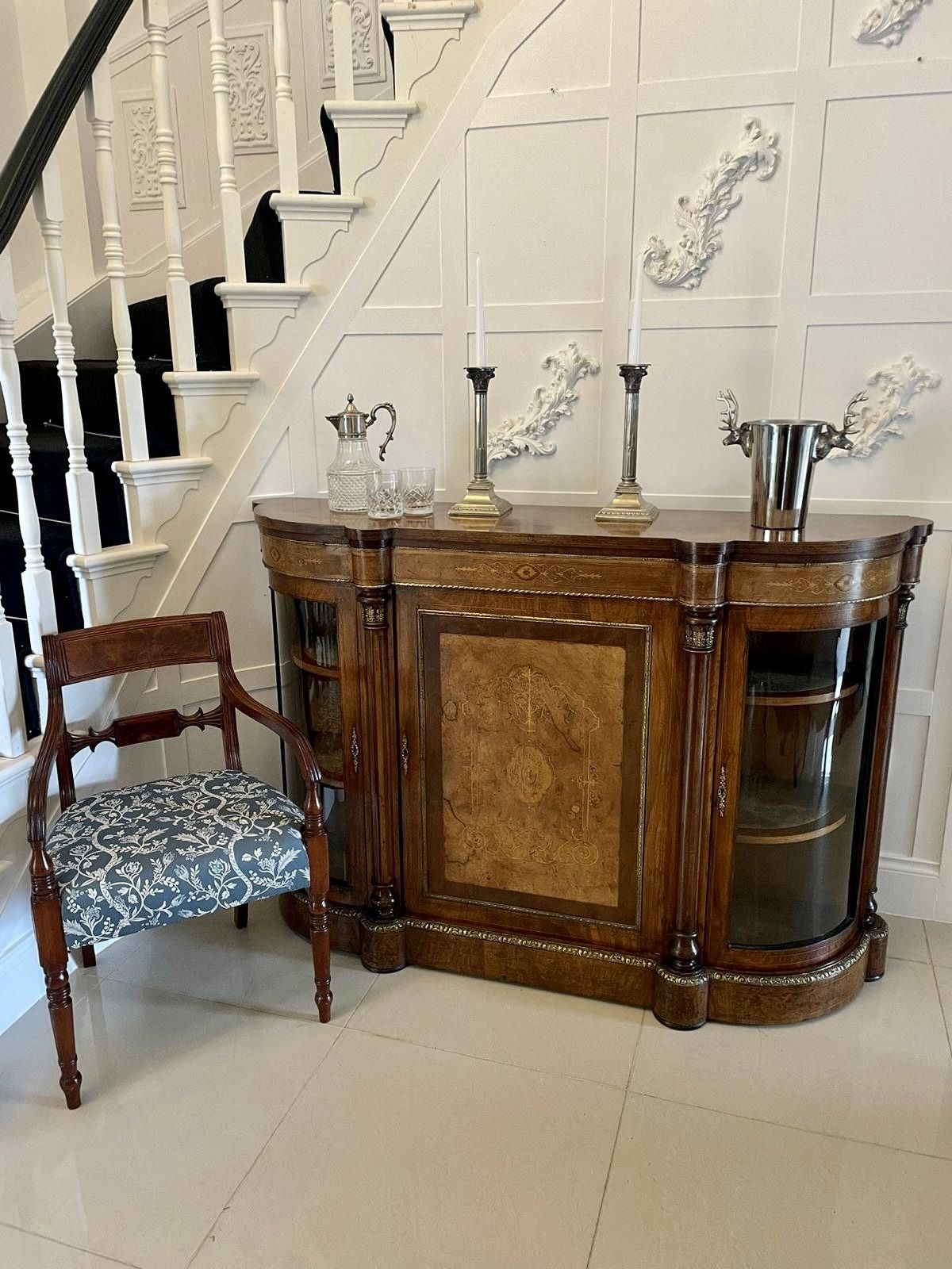 photo for sale Superb Quality Antique 19th Century Burr Walnut Inlaid Credenza