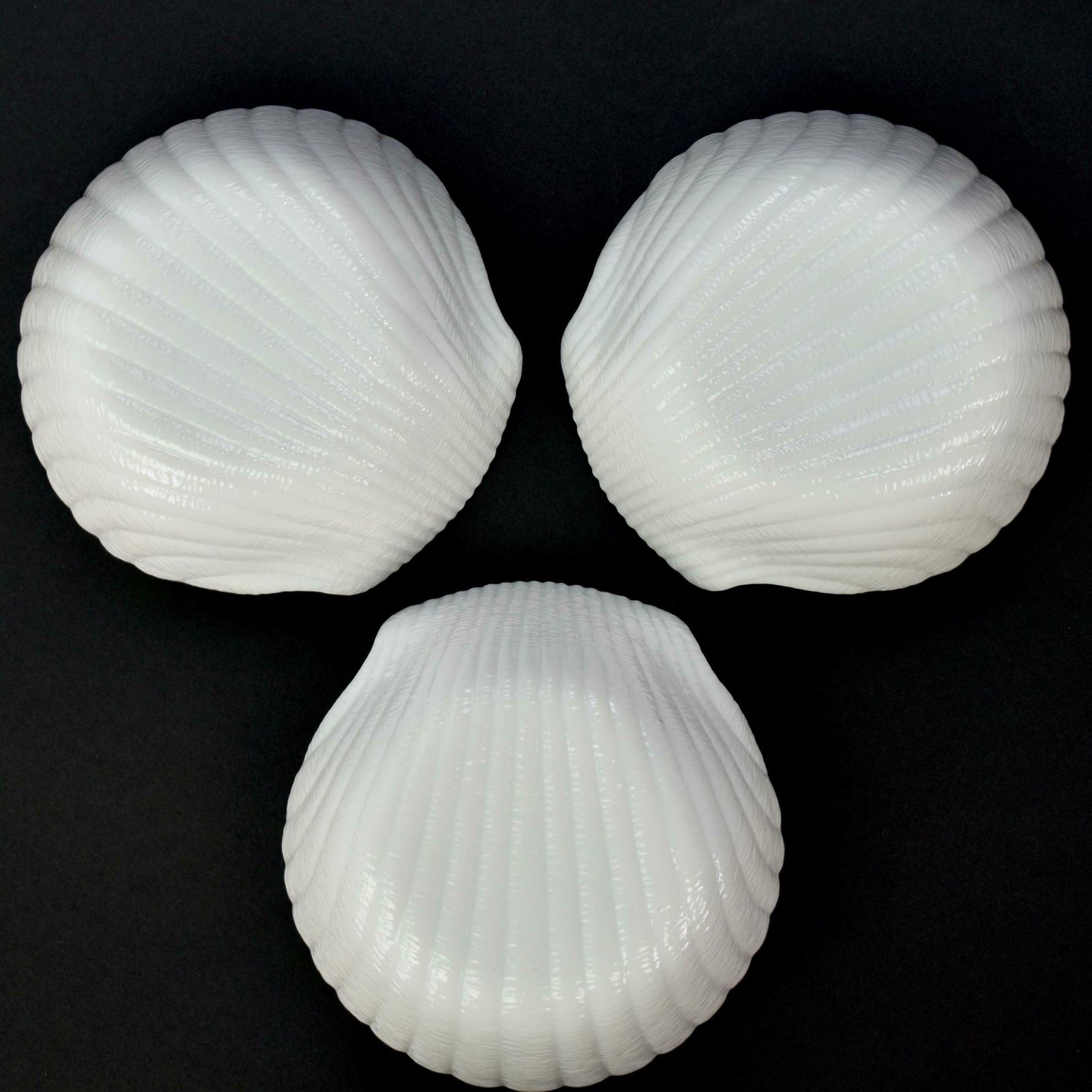 Mid Century Seashell Dessert Bowl Set Of 9 Milk Glass | Punch Italian Hollywood Regency Opalescent White Coastal Dinnerware French photo buy