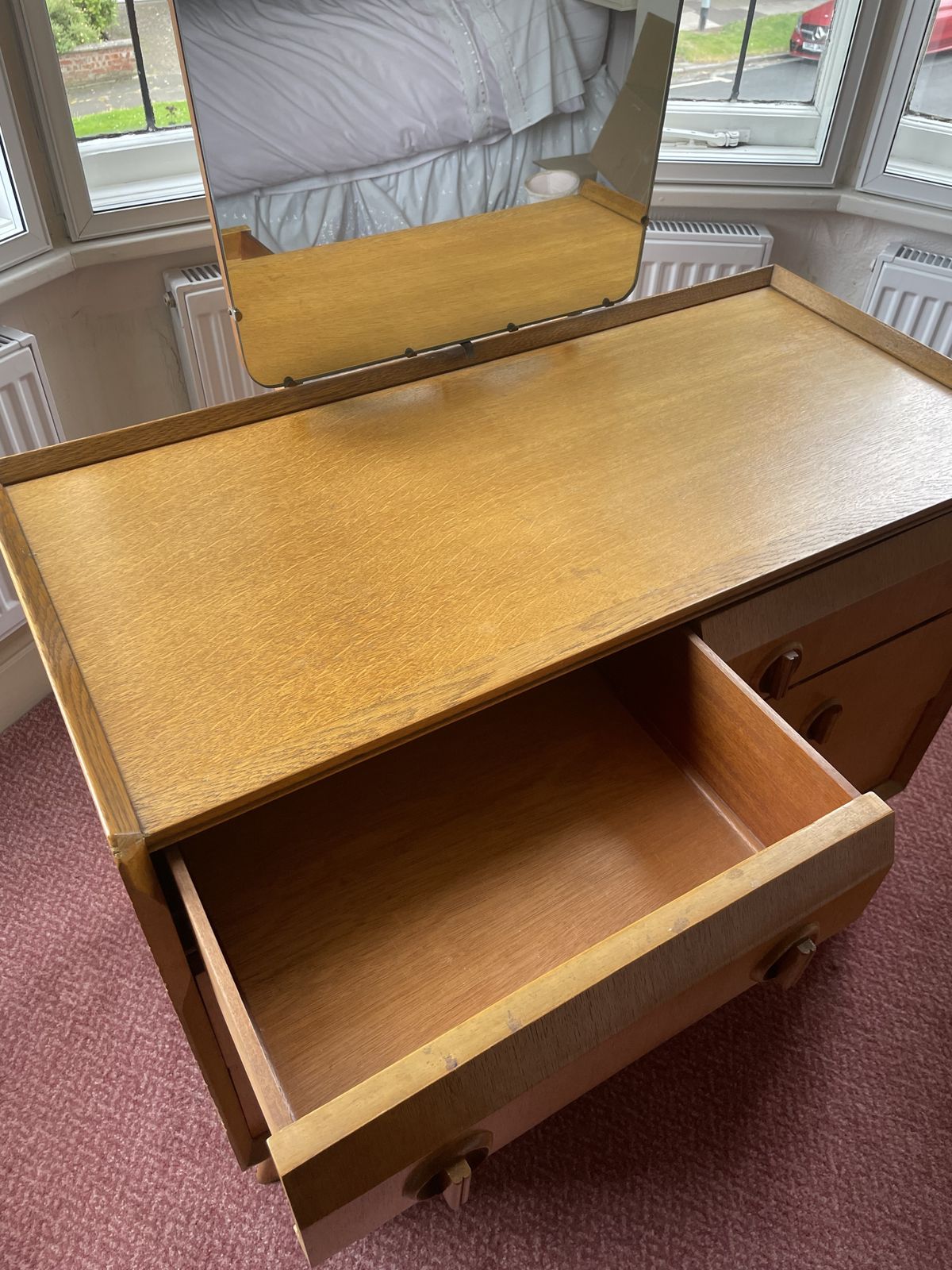 Mid Century White And Newton Oak Chest Of Drawers/Dressing Table photo furniture