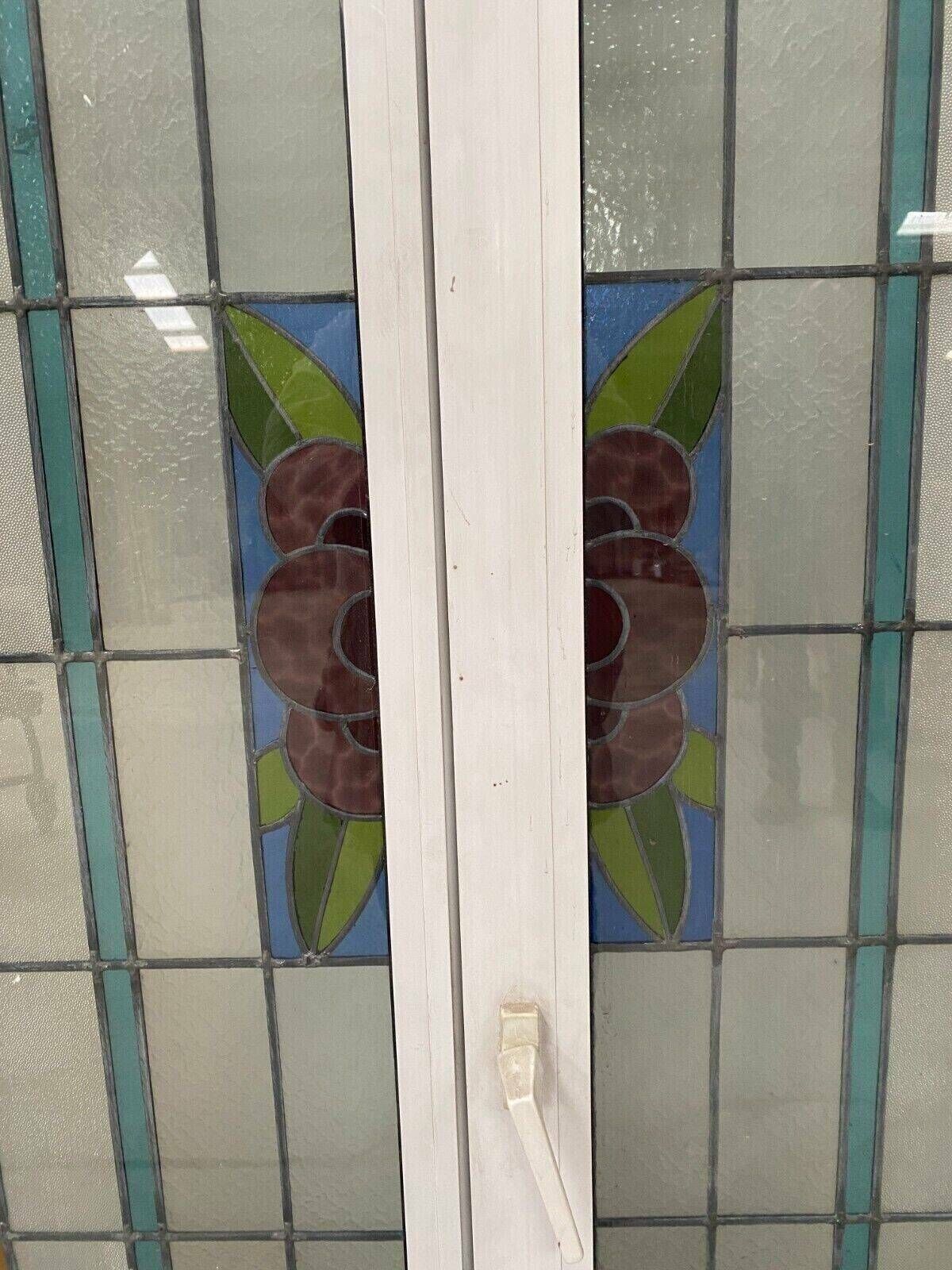 Pair Of Two Leaf Windows In 20th Century Art Deco Stained Glass photo furniture