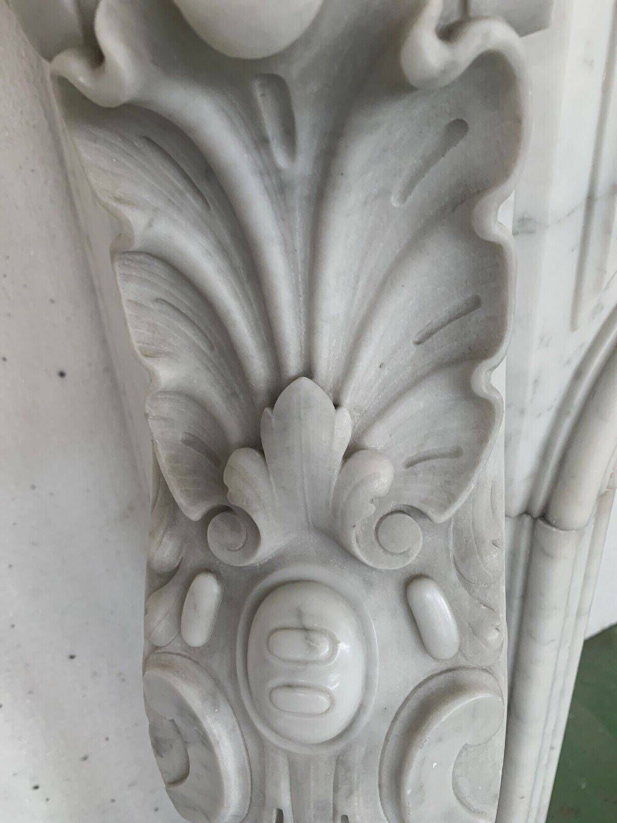 Louis XV Style Fireplace In White Carrara Marble 19th Century photo Home Fixtures