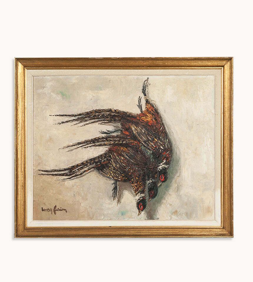 Mid Century Still Life Game Piece Oil Painting By Henry Farion