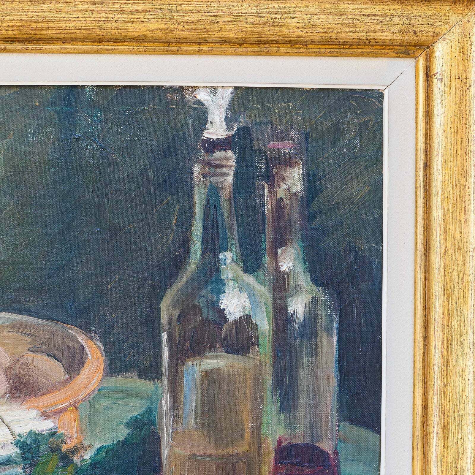 photo buy Still Life Oil Paintings Set "Asparagus & Eggs" And "Melon" By Alexandre Denonne
