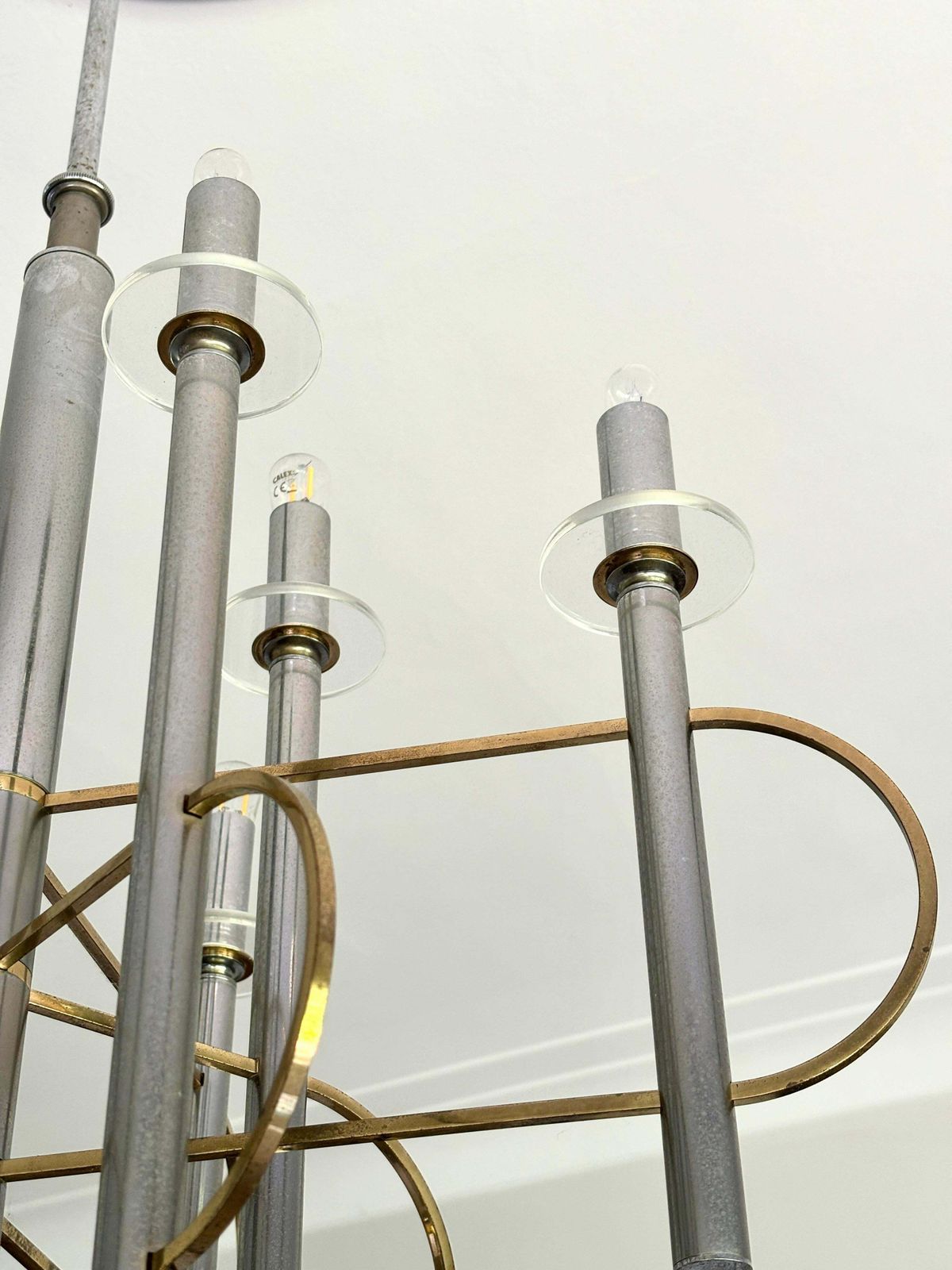 photo furniture Brass And Chrome Sputnik Chandelier By Gaetano Sciolari, Italy, 1960s