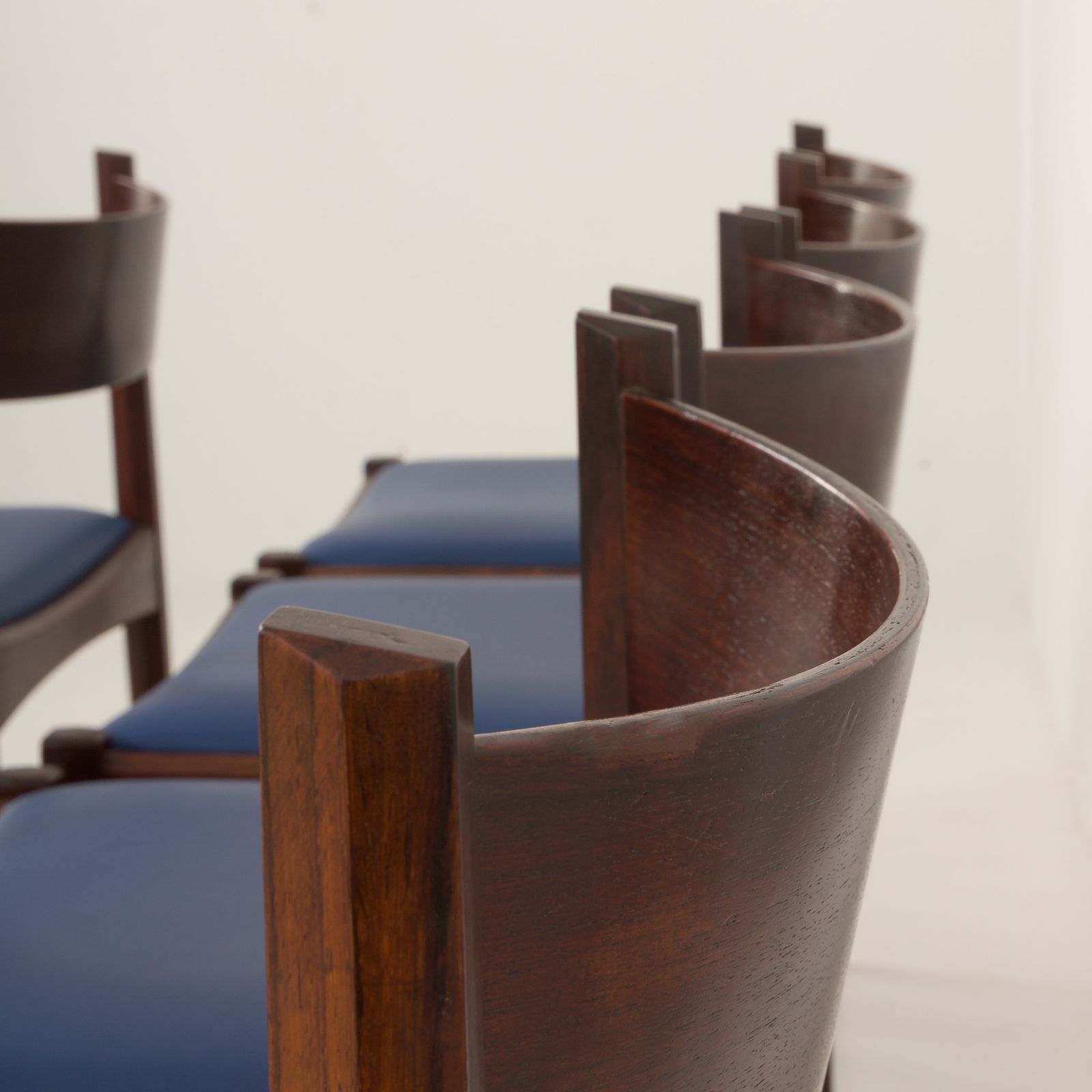Ico Parisi And Louisa Parisi Set Of 6 Rosewood Chairs For Mim, 1950s photo vintage