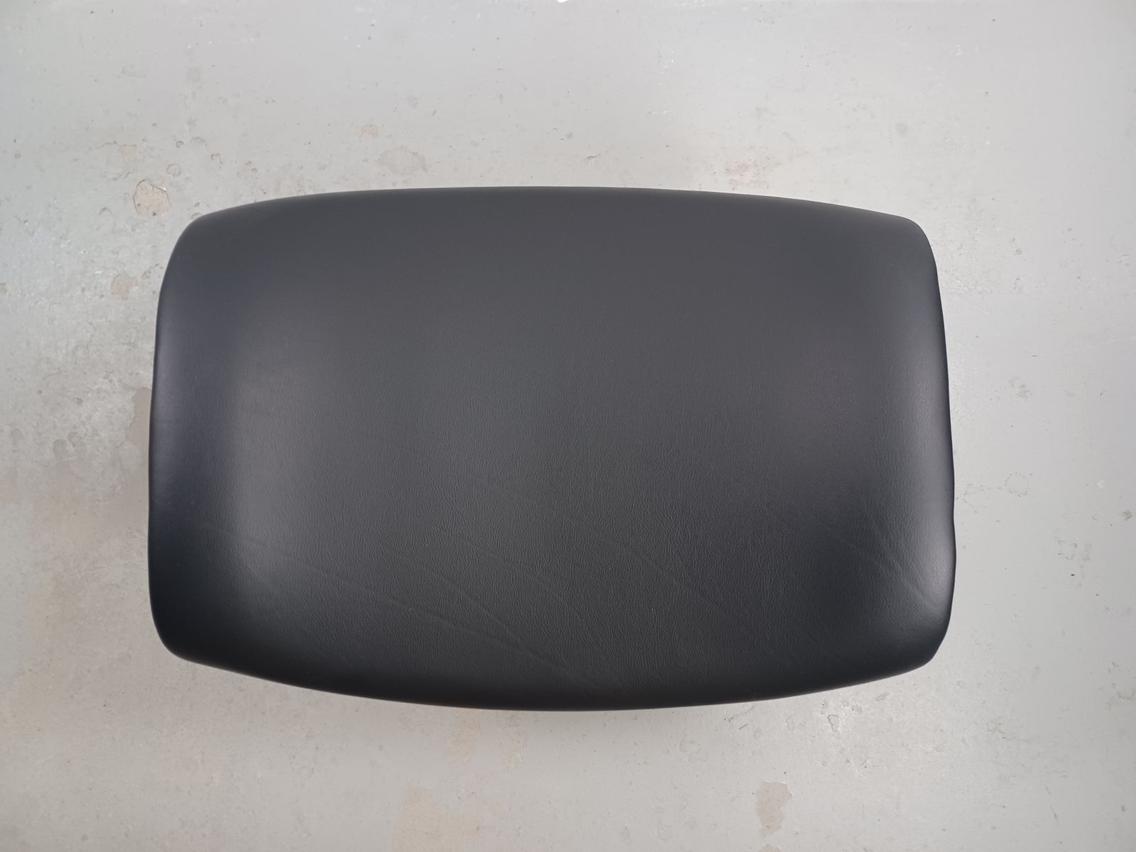 Furniture Fully Restored Danish Ottoman In Teak Reupholstered In Black Leather, 1960s photo
