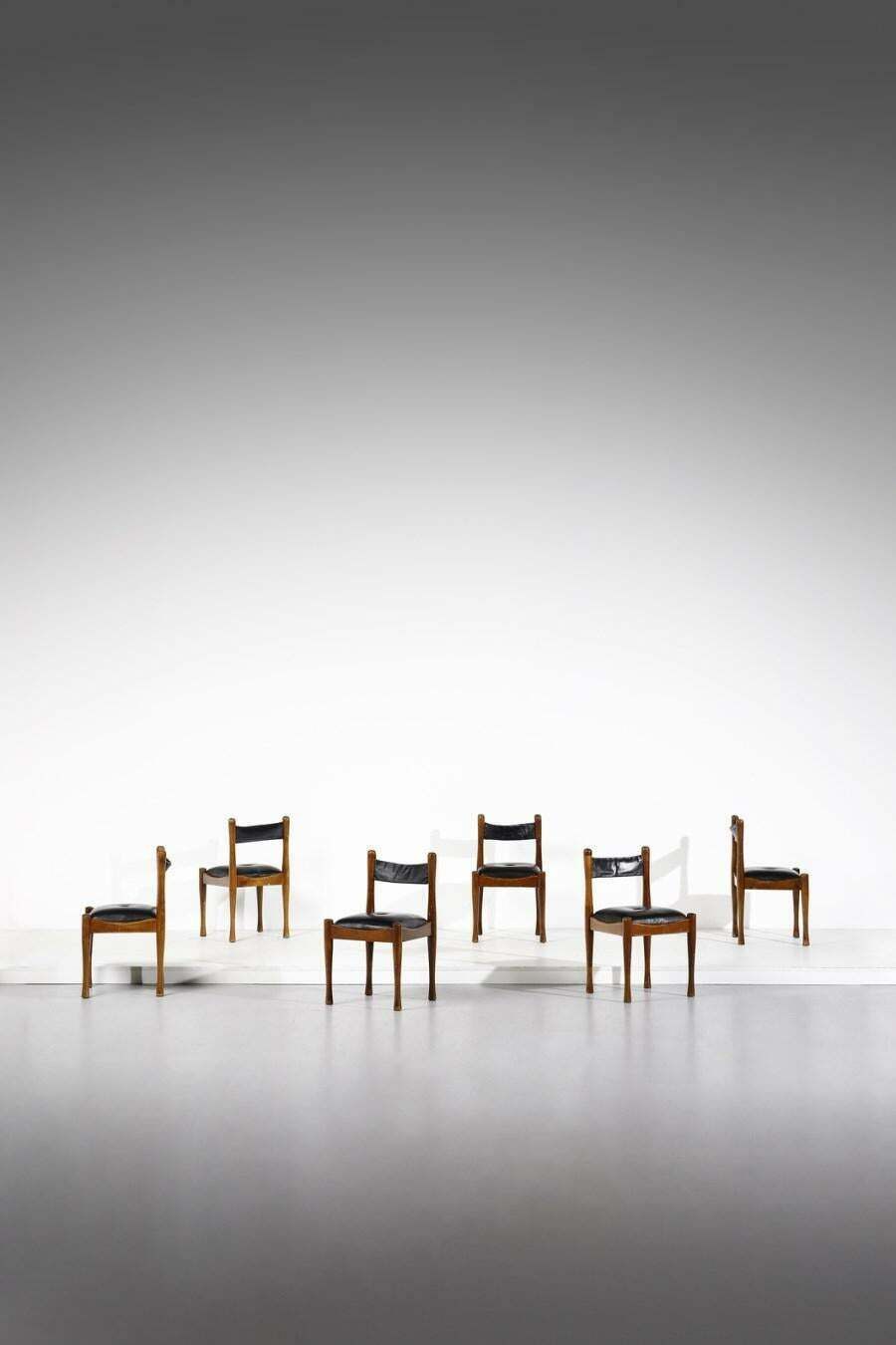 Silvio Coppola Model 620 Italian Leather Dining Chairs For Bernini, Set Of Six photo furniture