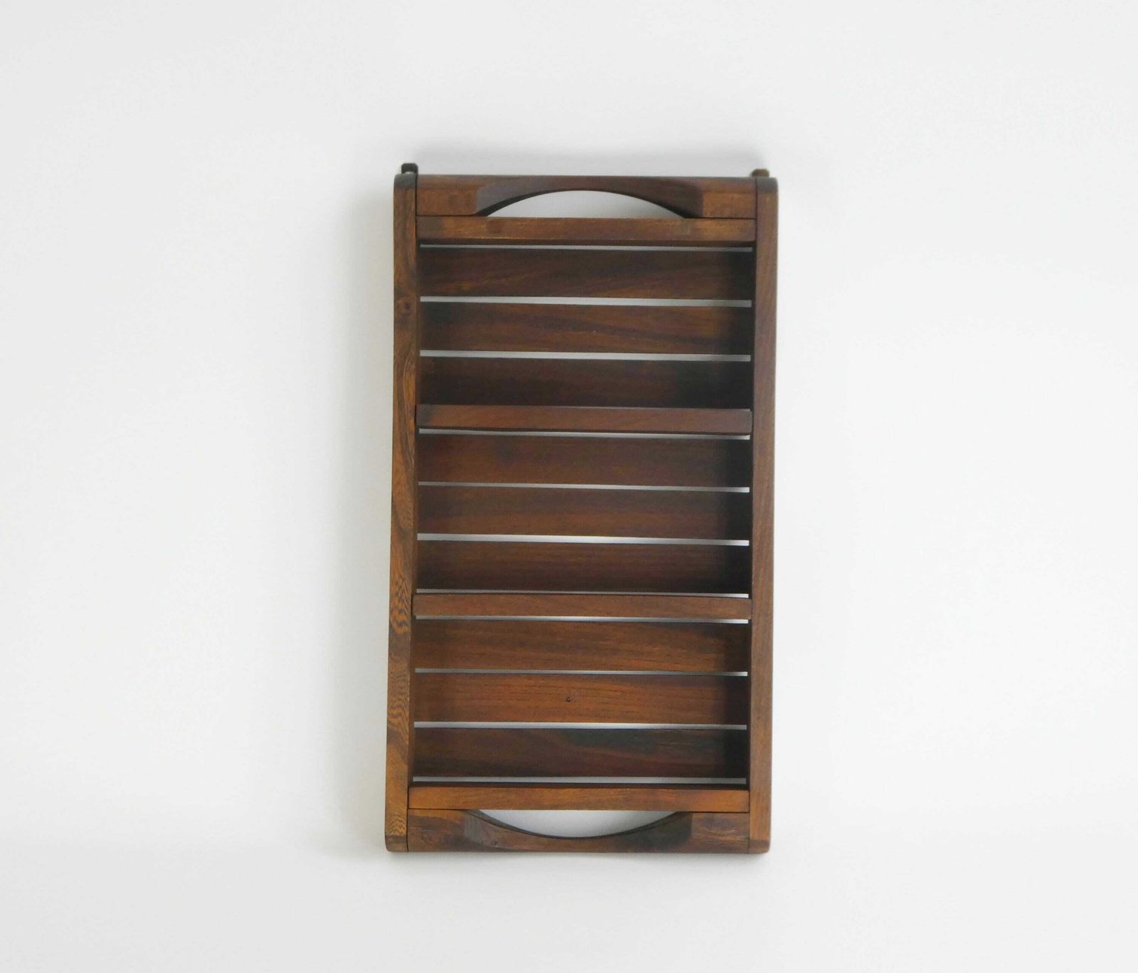 Antique Wooden Dutch Wall Shelf, Old Industrial Wall Tray, Brick Mold, Farmhouse Decor photo for sale