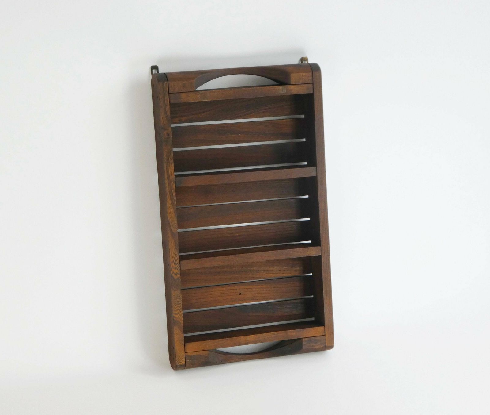 Antique Wooden Dutch Wall Shelf, Old Industrial Wall Tray, Brick Mold, Farmhouse Decor photo vinterior