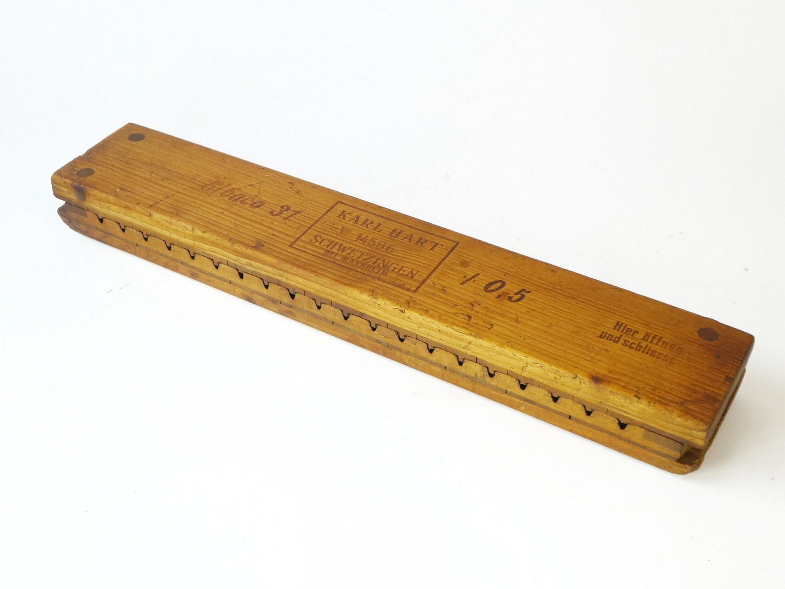 Antique German Wooden Branded Cigar Press , Kart Hart Cigar Box With 20 Sections, Tobacciana Mold