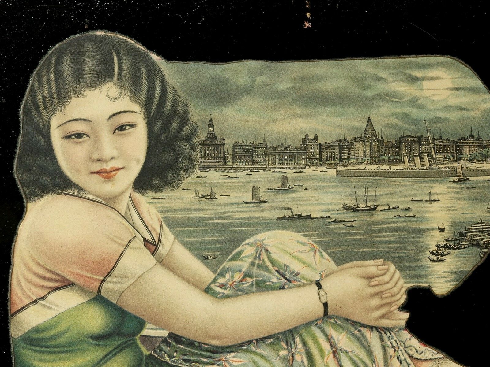Pair Of 1930's Mirrors With Shanghai 'Beauties' photo 650.0