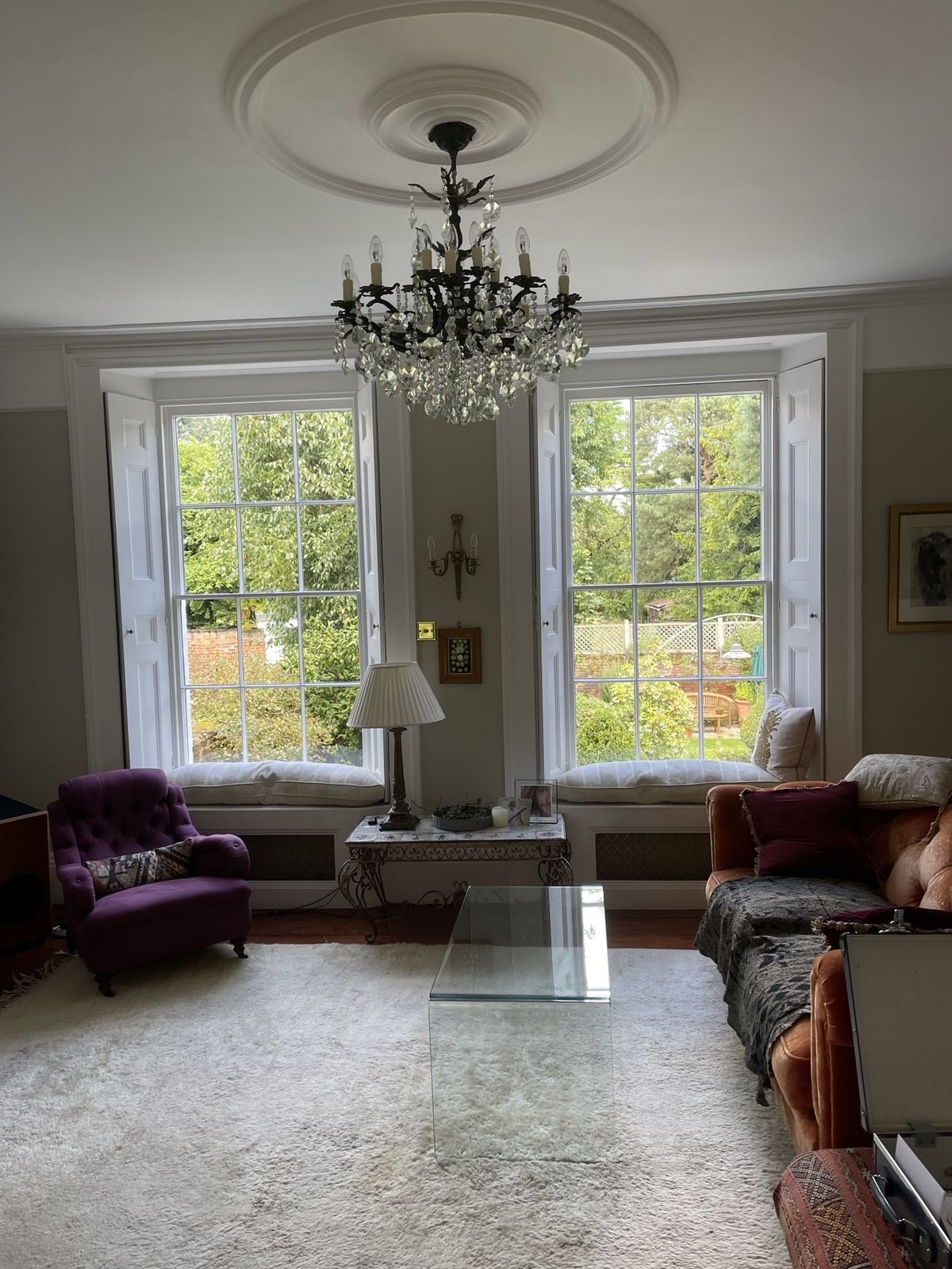 Chandeliers. Solid Bronze And Crystal (French Or Belgium). Pair. Early 20th Century. photo for sale
