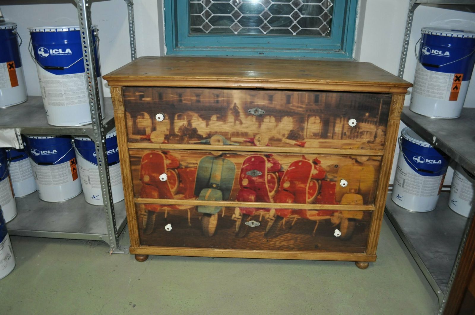 Pine Chest Of Drawers With Vespa Photo photo furniture