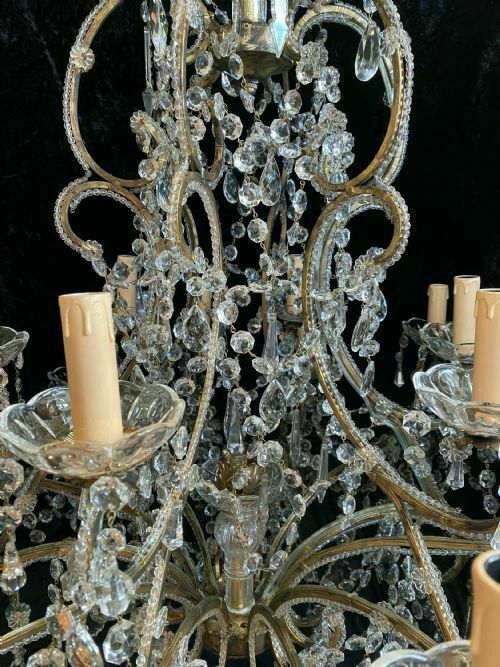 A Large Pair Of Eighteen Light Florentine Antique Chandeliers photo 8900.0