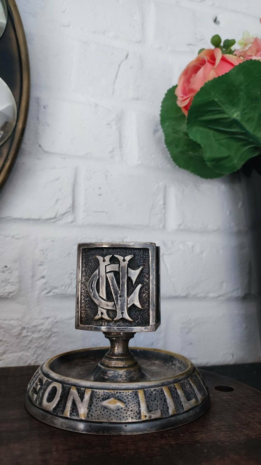 Antique French Bronze Match Striker And Holder Café Napoleon Ashtray