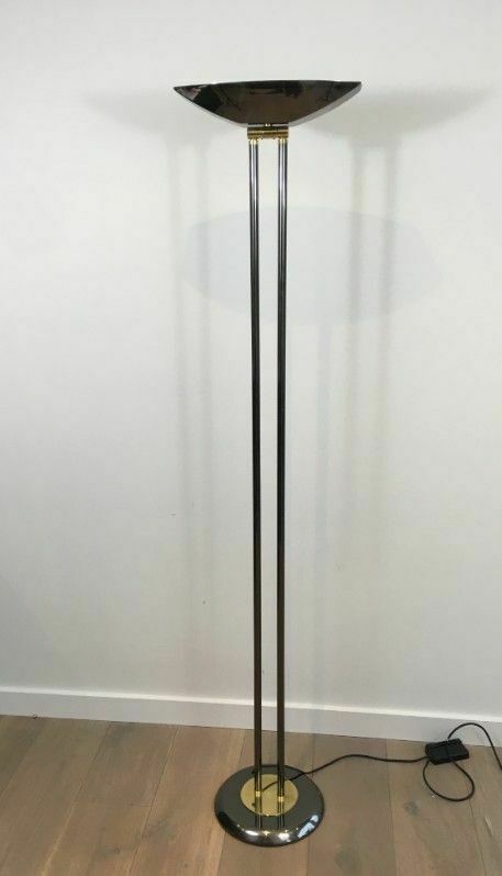 Floor Lamp Patina Gun Barrel And Brass photo for sale