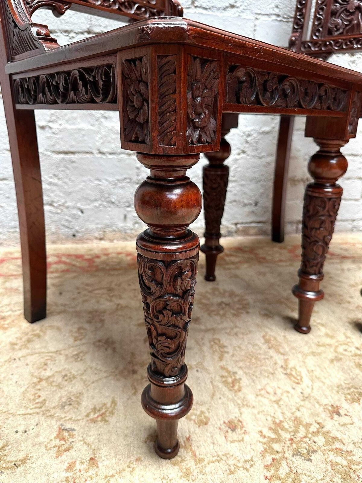 Antique Mahogany Hall Chairs, 1800s photo for sale