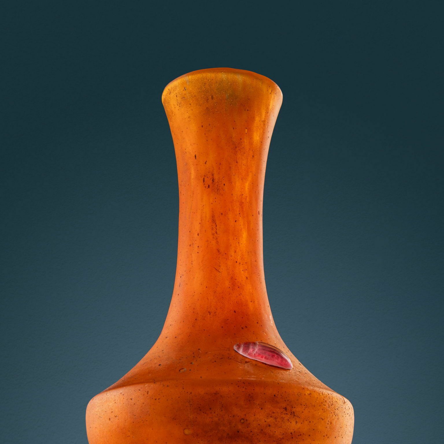 Antique Daum Vase With Scarab Blown Glass France XX Century photo for sale