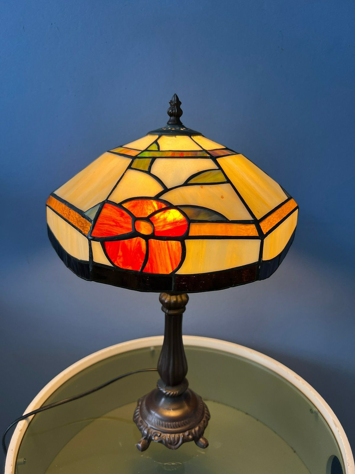 Stained Glass Tiffany Style Art Deco Table Lamp photo 386.0