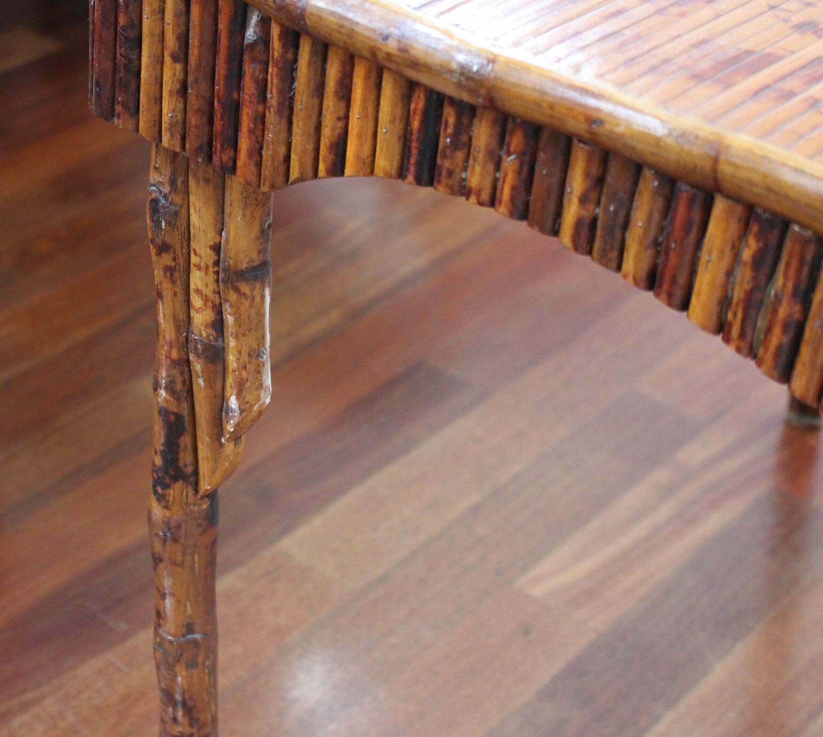 photo buy Antique Chinoiserie Style Bamboo Rattan Card Table (Circa 1910)