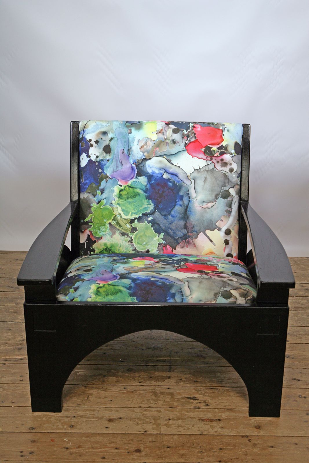 Charles Rennie Mackintosh Design Armchair In Timorous Beasties Fabric photo furniture
