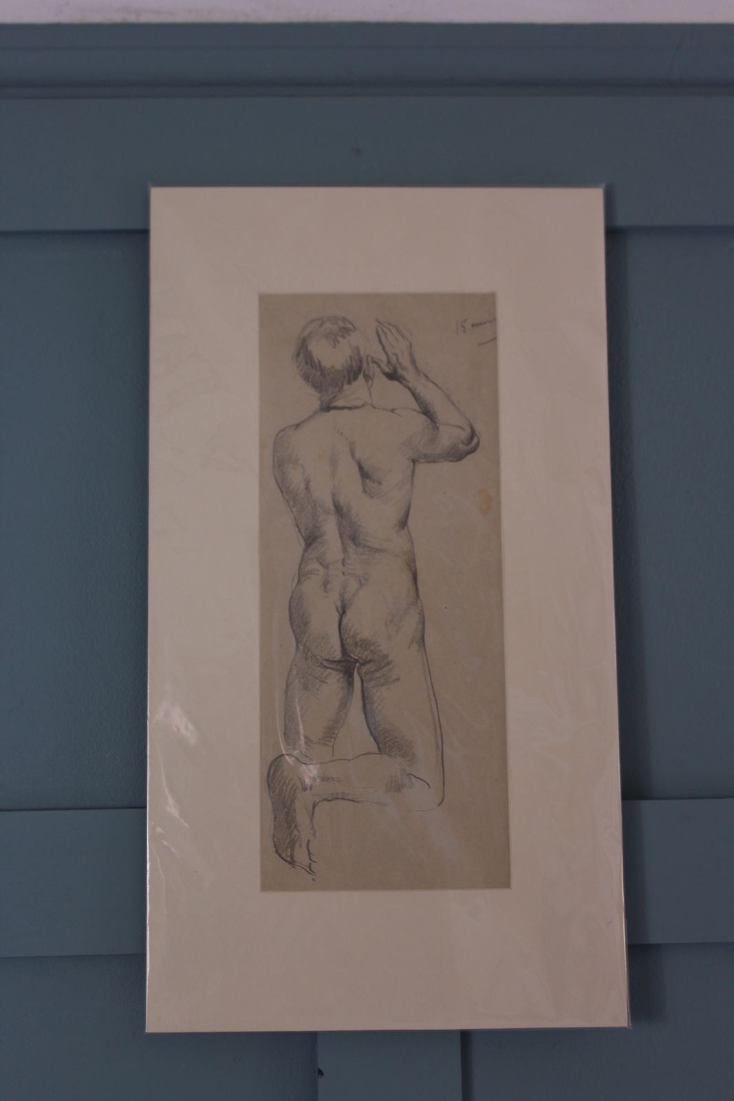 Antique Pencil Study Of A Male Nude photo furniture