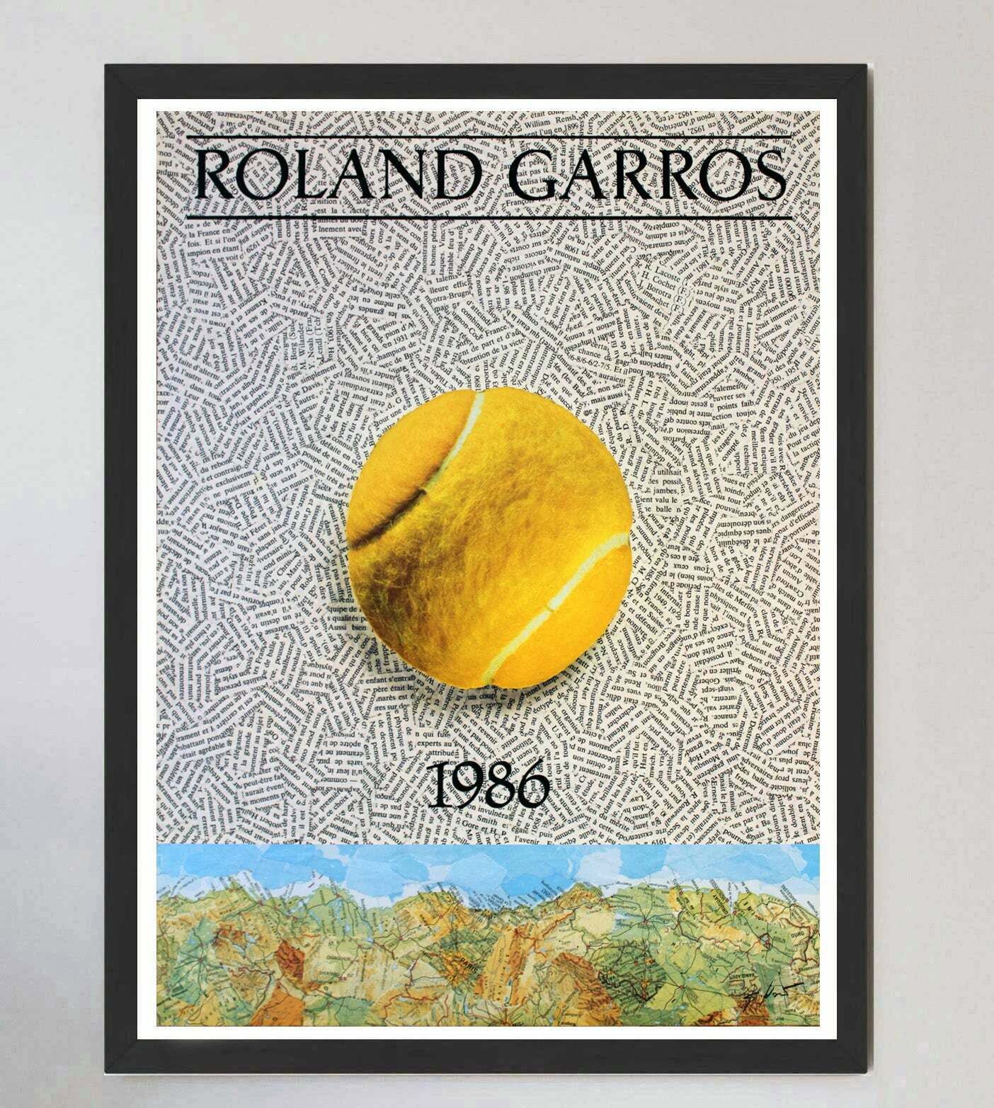 Original Vintage Poster French Open Roland Garros 1986 photo furniture