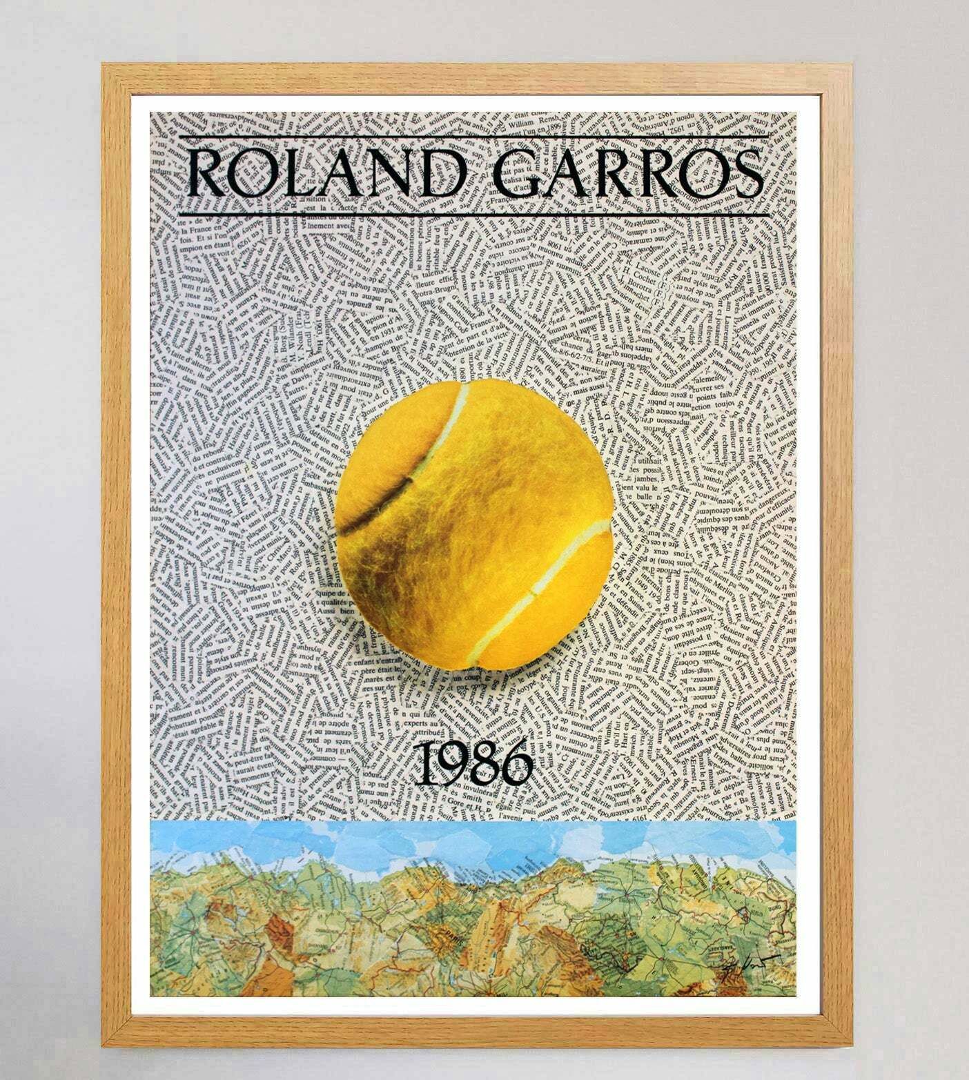 Original Vintage Poster French Open Roland Garros 1986 photo Art