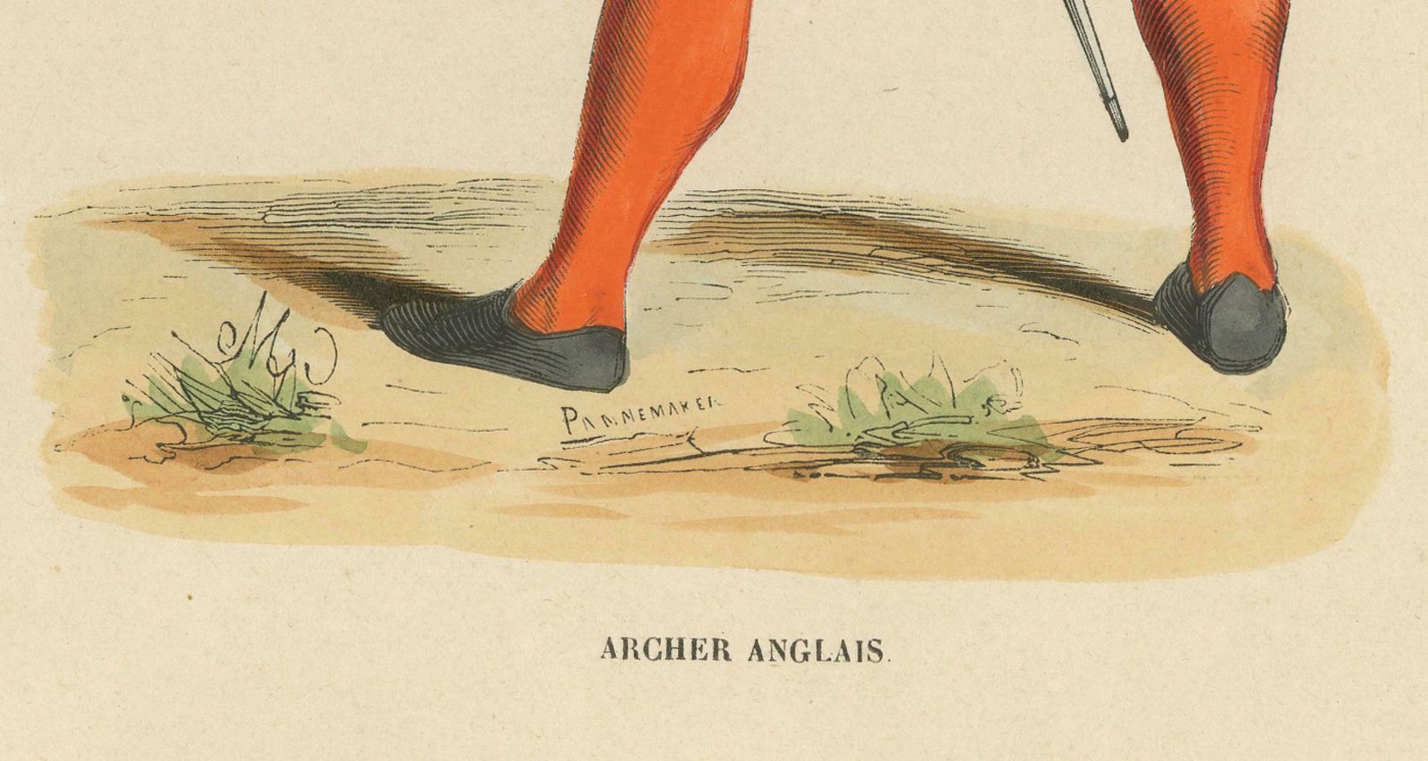 English Archer In Mid Draw, Costume Di Moyen Age, 1847 photo furniture