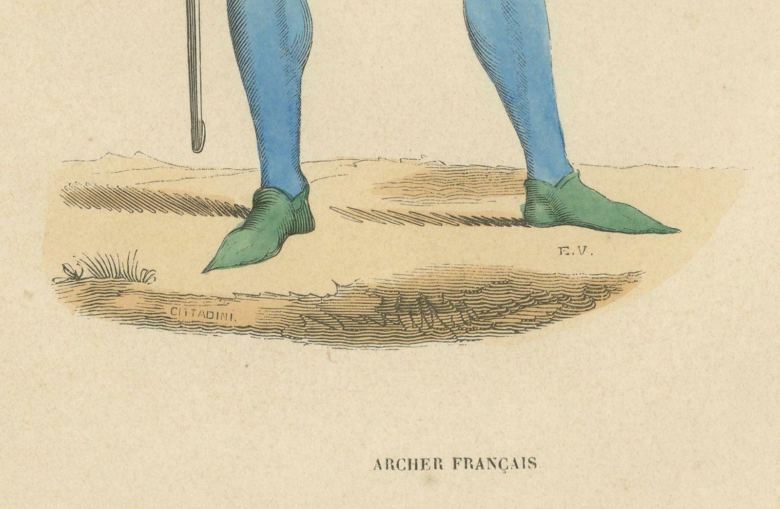 Old Engraving Of The French Archer Precision And Readiness 1847 photo furniture