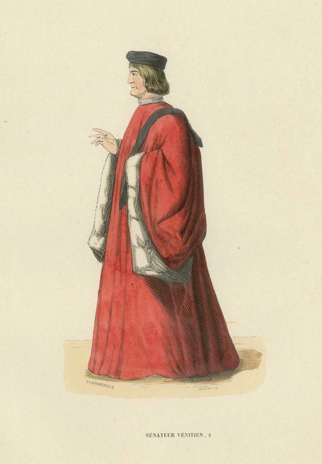 Eminent Venetian Senator In Traditional Robes: A Portrayal Of Political Prestige photo Art