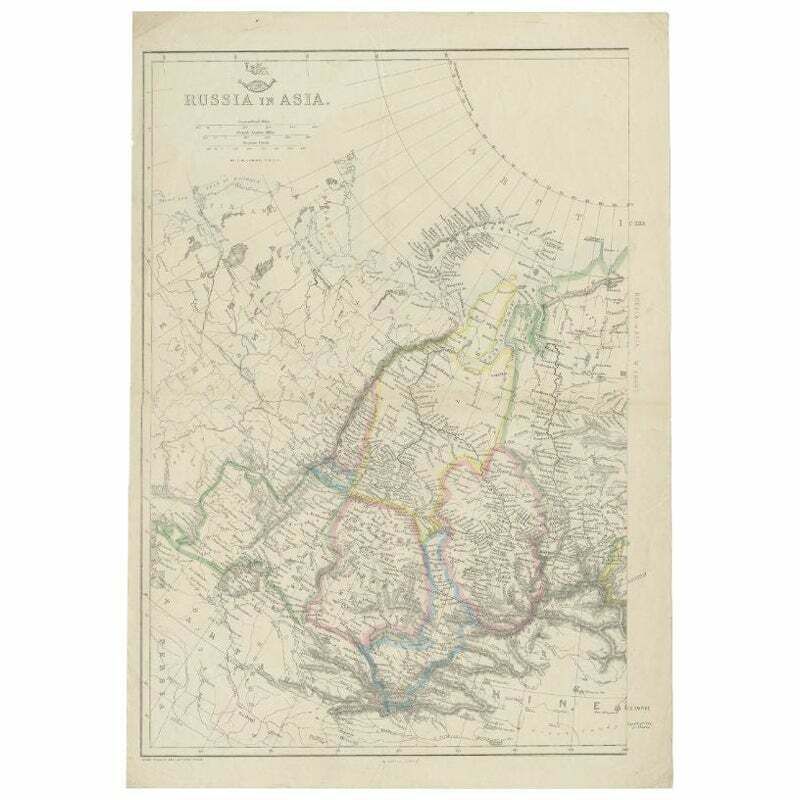 Antique Map Of Russia In Asia By Weller, C.1865