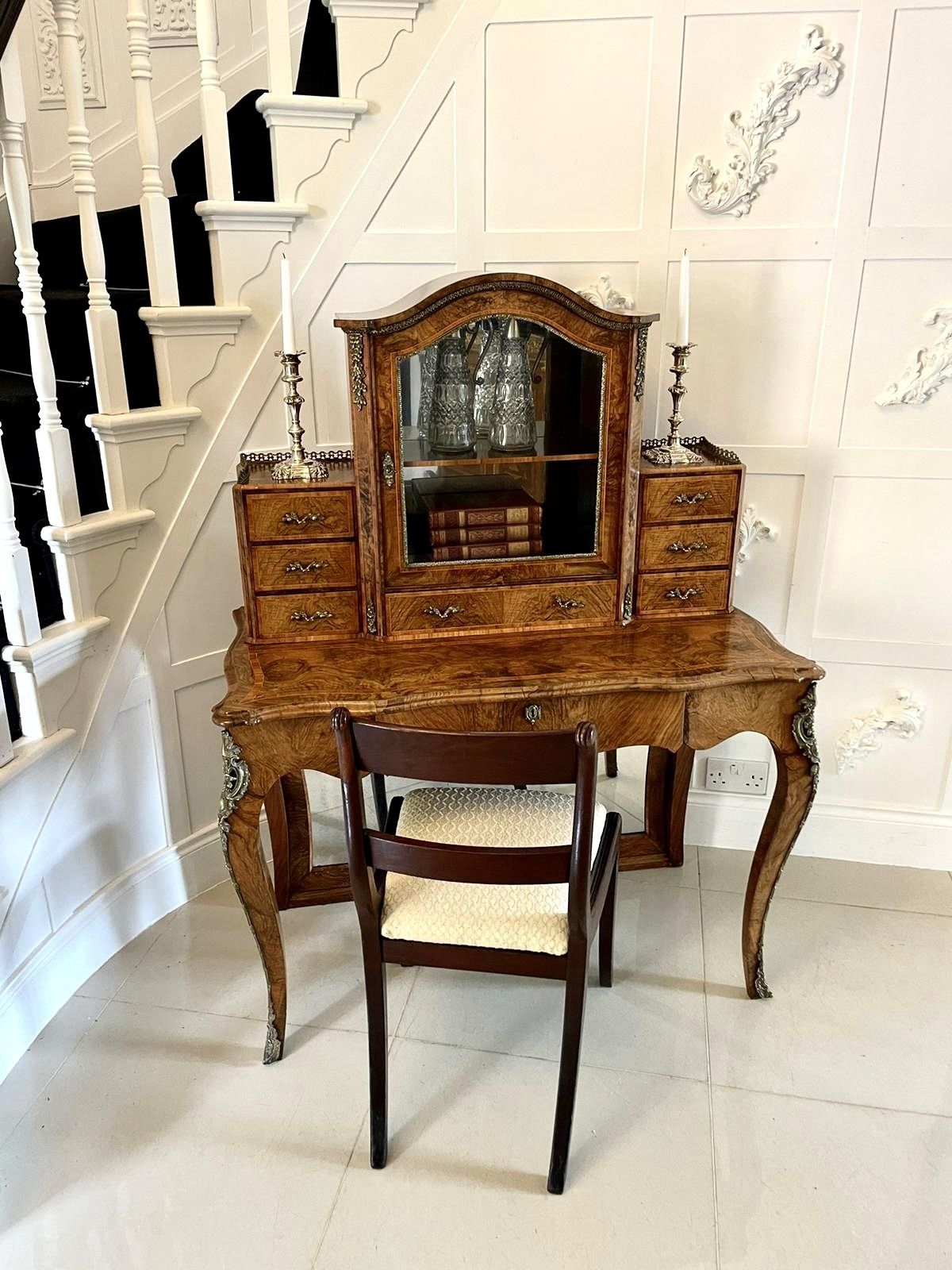 photo furniture Outstanding Quality Antique 19th Century Burr Walnut Bonheur De Jour Writing Desk