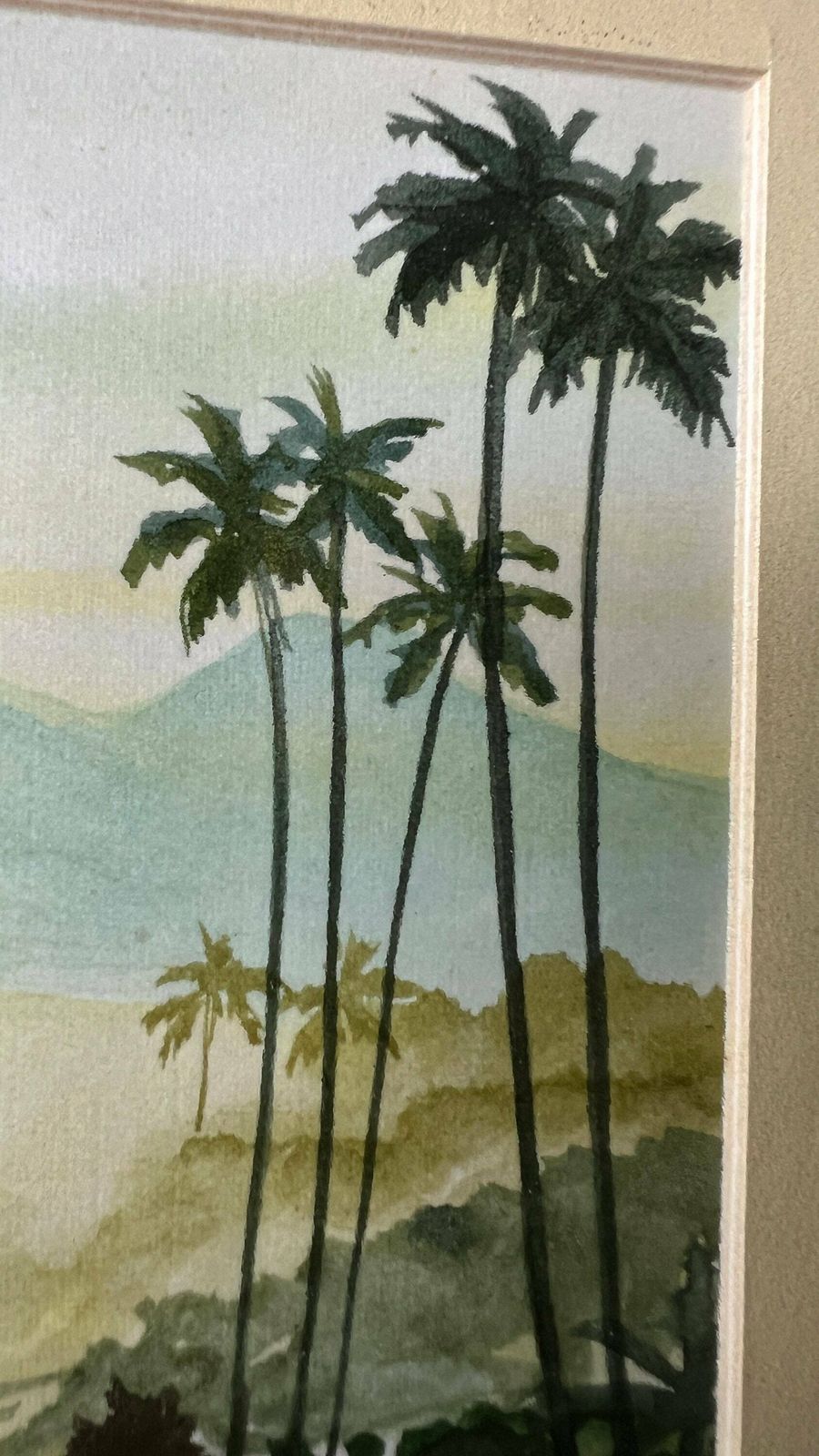 Original Framed And Signed Watercolour Painting Depicting Indonesian Nature photo vinterior